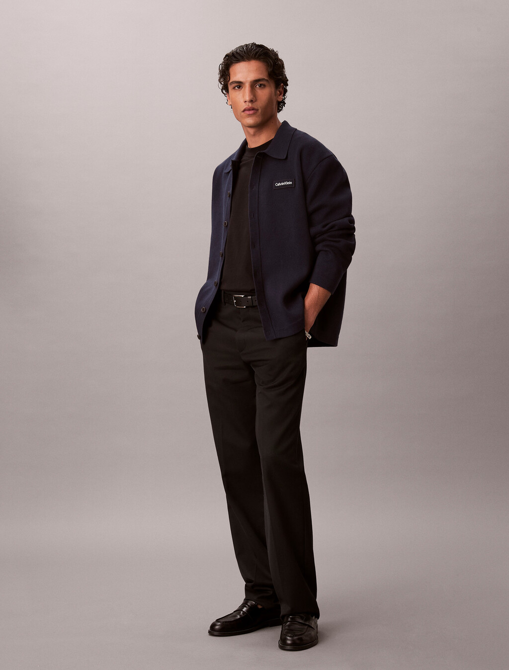 Buy 버튼 프론트 폴로 자켓 in color DARK SAPPHIRE