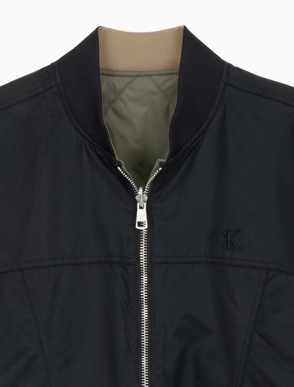 Buy 남성 리버서블 퀼팅 봄버 자켓 in color CK BLACK