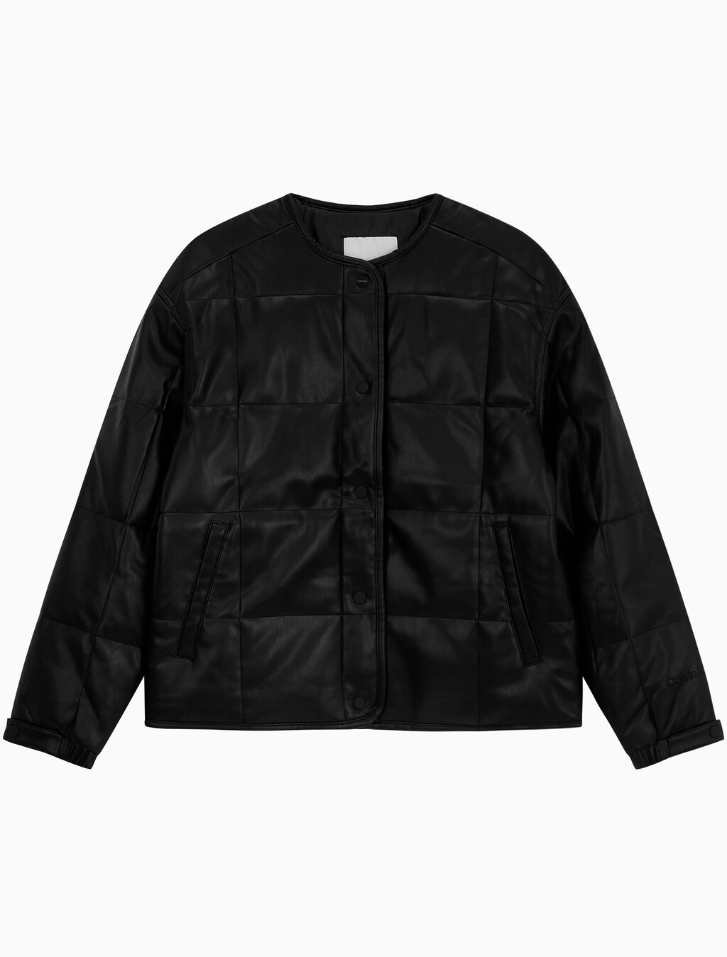 Buy 여성 폭스 레더 퀼팅 자켓 in color BLACK