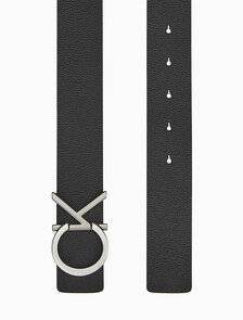 Buy 남성 CKJ 모노그램 프리미엄 로고 양면 벨트 35mm in color BLACK/DARK GREY