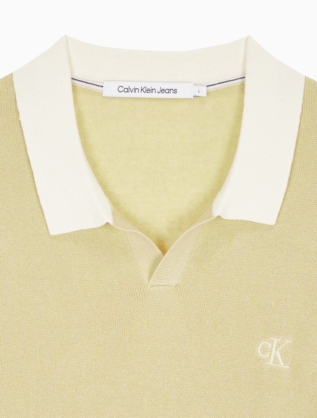 Buy 남성 로고 오픈 카라 폴로 반팔 스웨터 in color GREEN