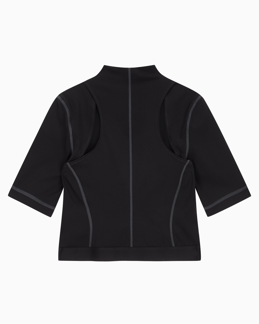 Buy 여성 밴드로고 하이넥 반팔 티셔츠 in color CK BLACK