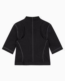 Buy 여성 밴드로고 하이넥 반팔 티셔츠 in color CK BLACK