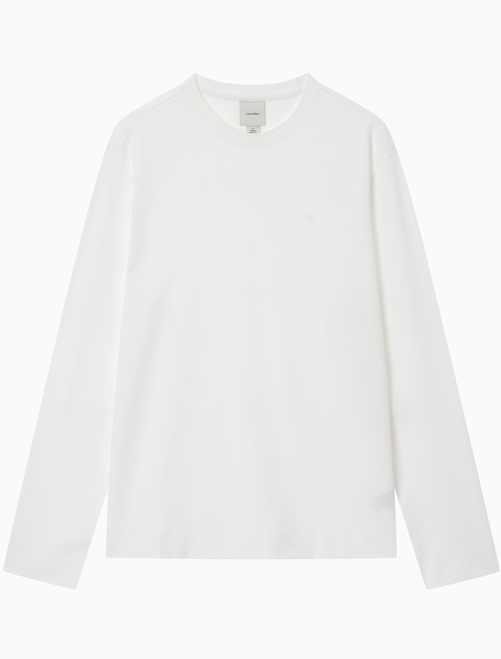 Buy 남성 클래식 핏 럭스 코튼 인터락 긴팔 티셔츠 in color BRIGHT WHITE