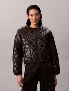 Buy 여성 로고 퀼티드 패딩 자켓 in color BLACK