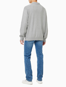 Buy 남성 럭비 니트 폴로 스웨터 in color LIGHT GREY HEATHER