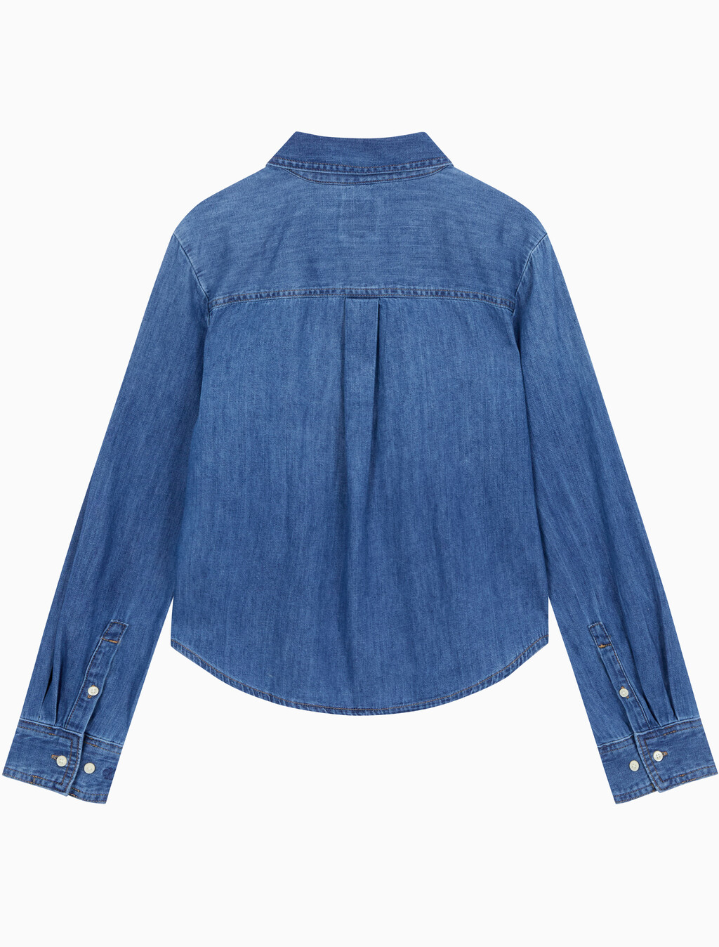 Buy 여성 크롭 인디고 L/S 셔츠 in color light blue