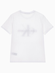 Buy 여성 스트레이트핏 모노그램로고 크루넥 반팔 티셔츠 in color BRIGHT WHITE