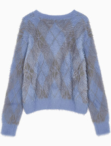 Buy 여성 퍼지 아가일 스웨터 in color Dusty Blue