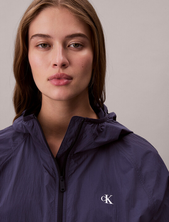 여성 숏 릴렉스드 패커블 윈드브레이커