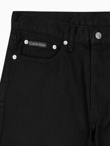 Buy 남성 스탠다드 스트레이트핏 블랙 데님 in color WASHED BLACK LOGO LACE