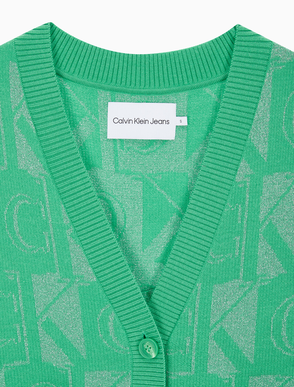 Buy 여성 프리미엄 라인 메탈릭 올오버프린트 베스트 in color GREEN