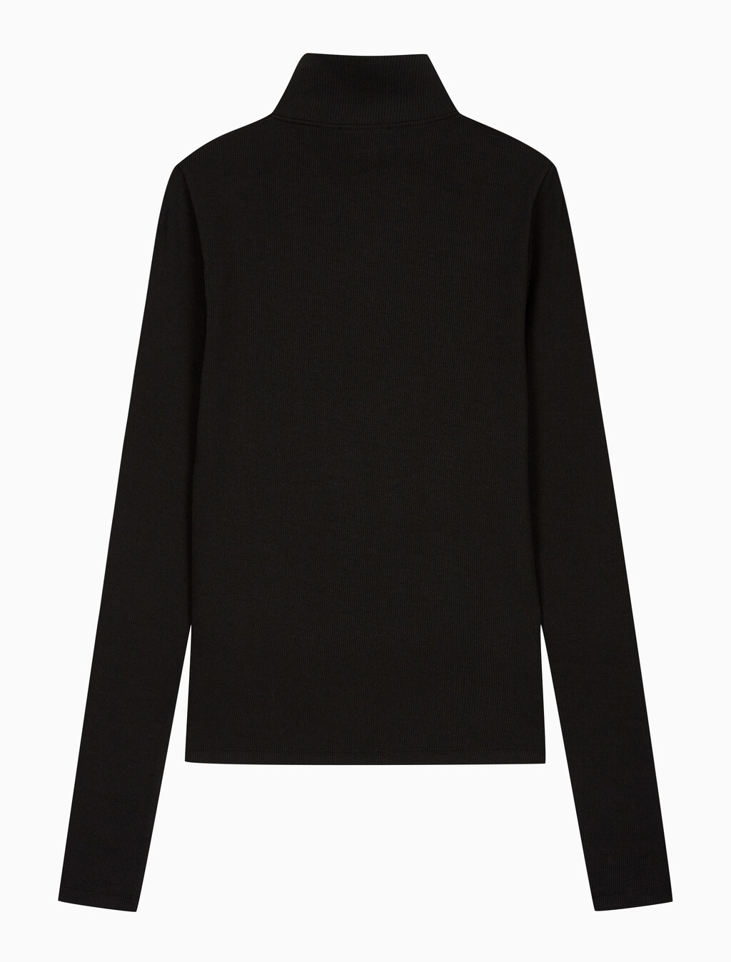 Buy 여성 L/S 우븐 라벨 터틀넥 티셔츠 in color BLACK