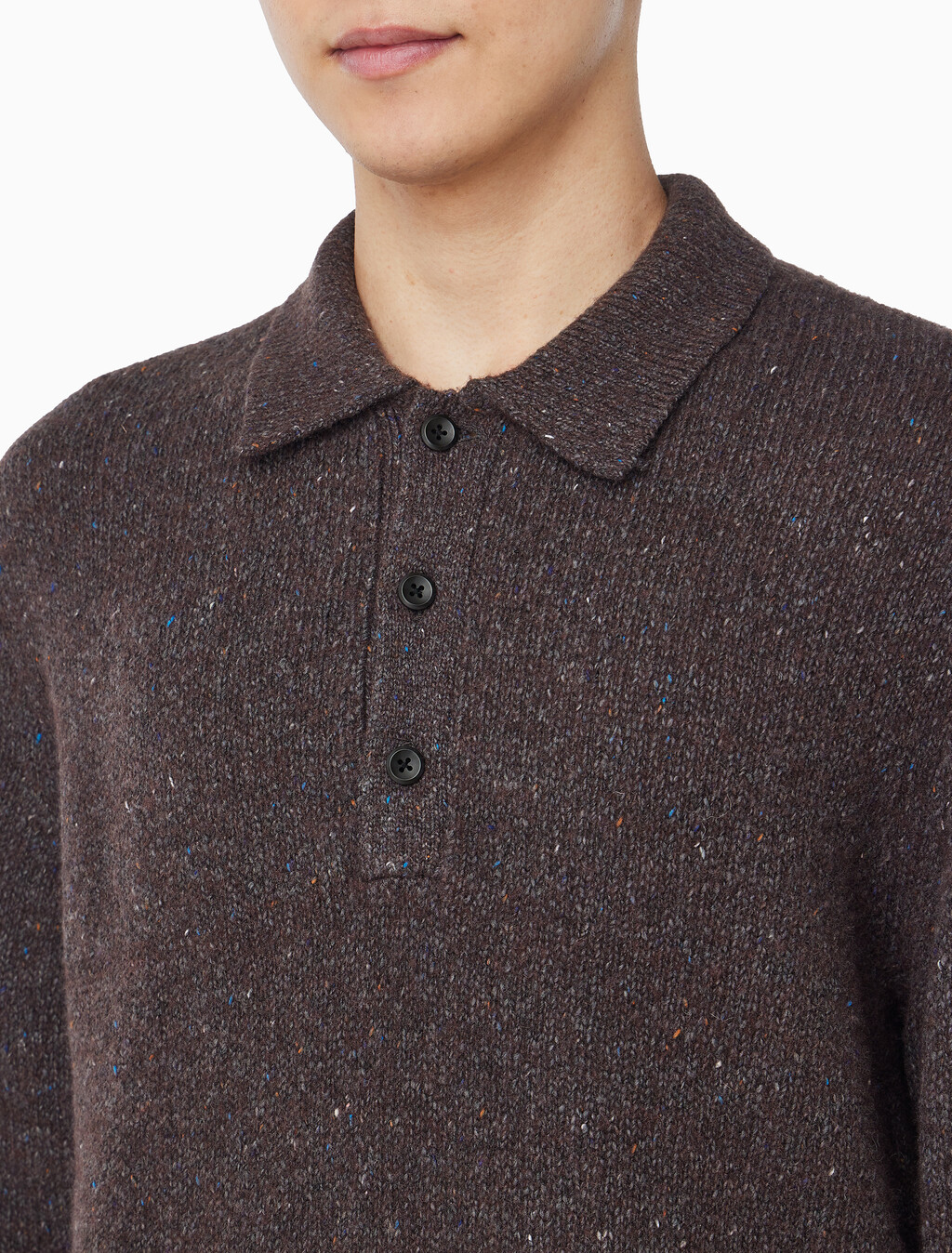 Buy 남성 넾 얀 폴로 스웨터 in color Brown Velvet Neps