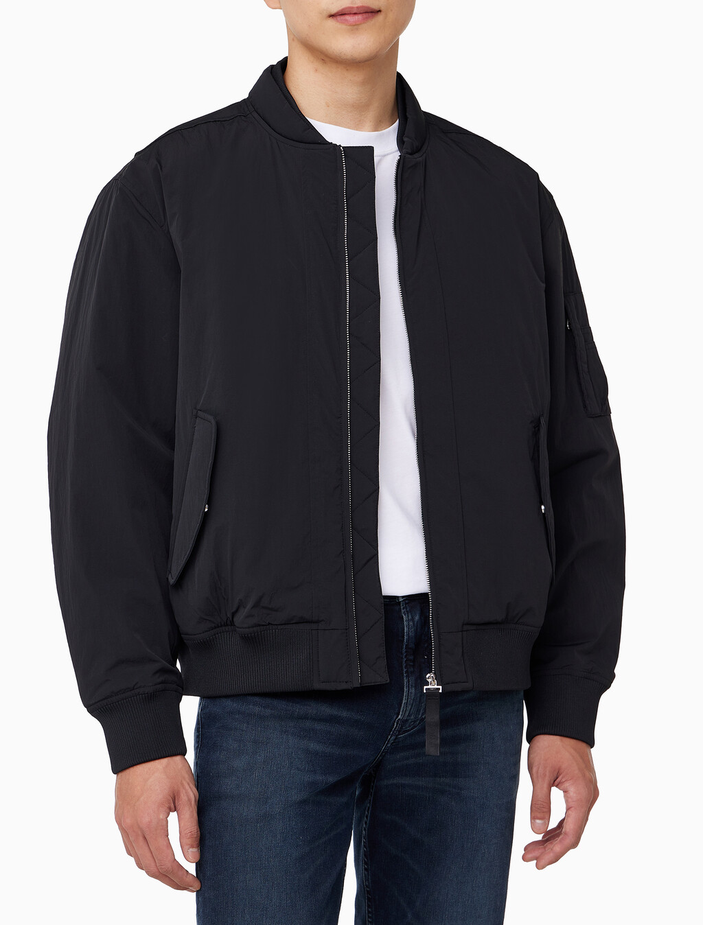 Buy 남성 릴렉스핏 패디드 기능성 봄버 자켓 in color CK BLACK