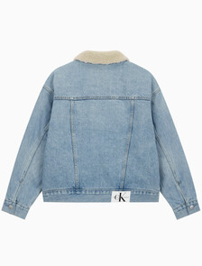 Buy 여성 쉐르파 데님 자켓 in color CHALKY BLUE