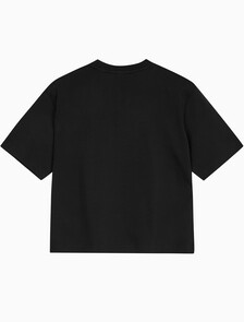 Buy 여성 S/S 투톤 3D 엠브로이더리 로고 티셔츠 in color BLACK