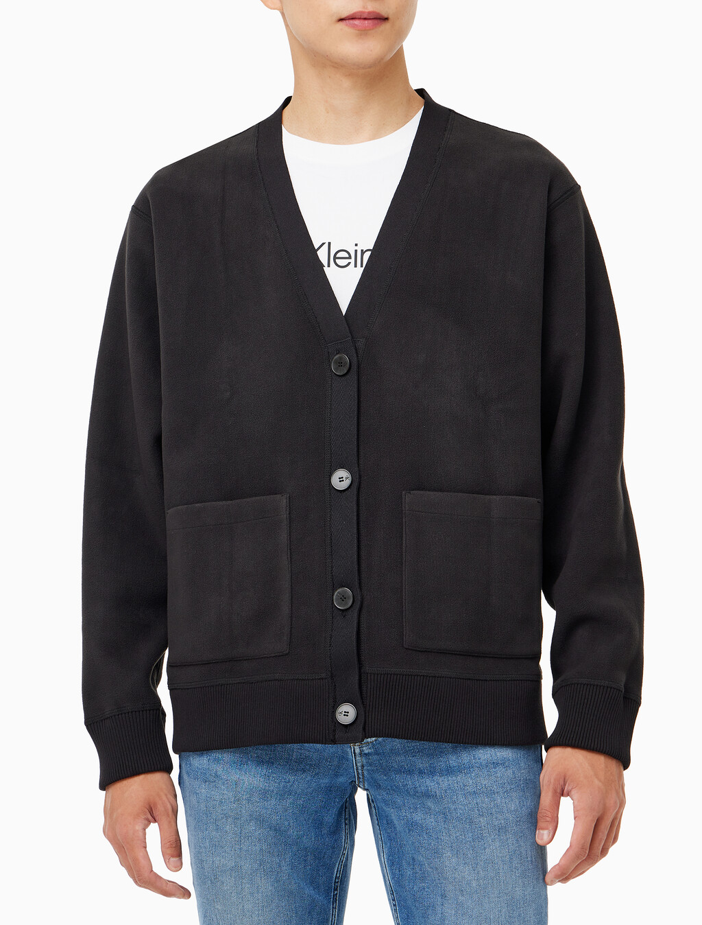 Buy 남성 프리미엄 리버서블 기모 가디건 in color CK BLACK