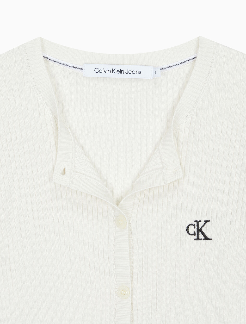 Buy 여성 슬림 크롭 립 가디건 in color WHITE