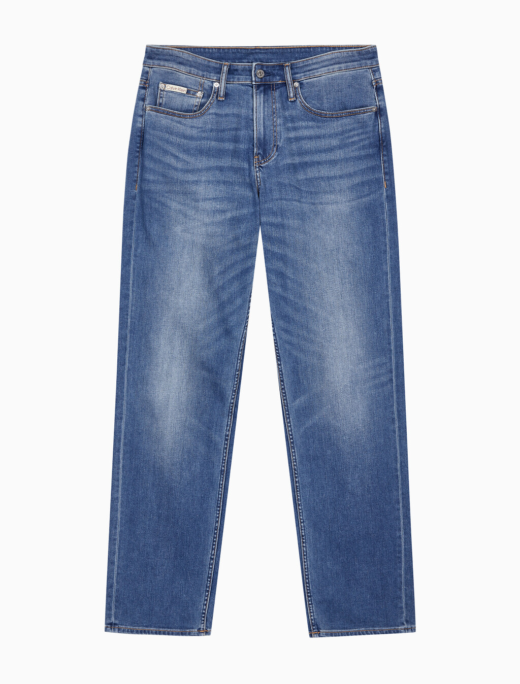 Buy 남성 90's 스트레이트핏 미드블루 스톤워시 데님 in color MID BLUE BACK EMBRO