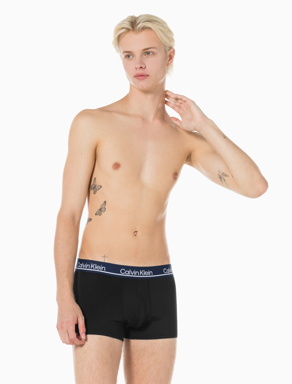 Buy 남성 CK 마이크로 플러스 로우 라이즈 드로즈 3PK in color SILVER/NAVY/BLACK