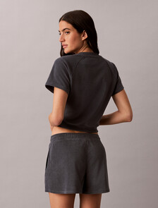 Buy 여성 타올 크롭 스웻셔츠 in color DARK GREY