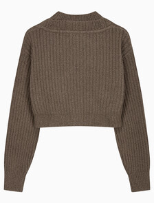 Buy 여성 2 IN 1 셔닐 가디건 in color BROWN