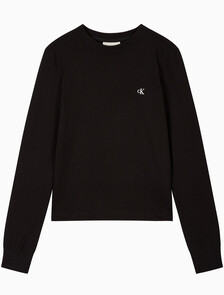 Buy 여성 L/S 아카이브 로고 크루넥 티셔츠 in color BLACK