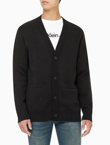 Buy 남성 스트라이프 CK 로고 코튼 가디건 in color CK BLACK