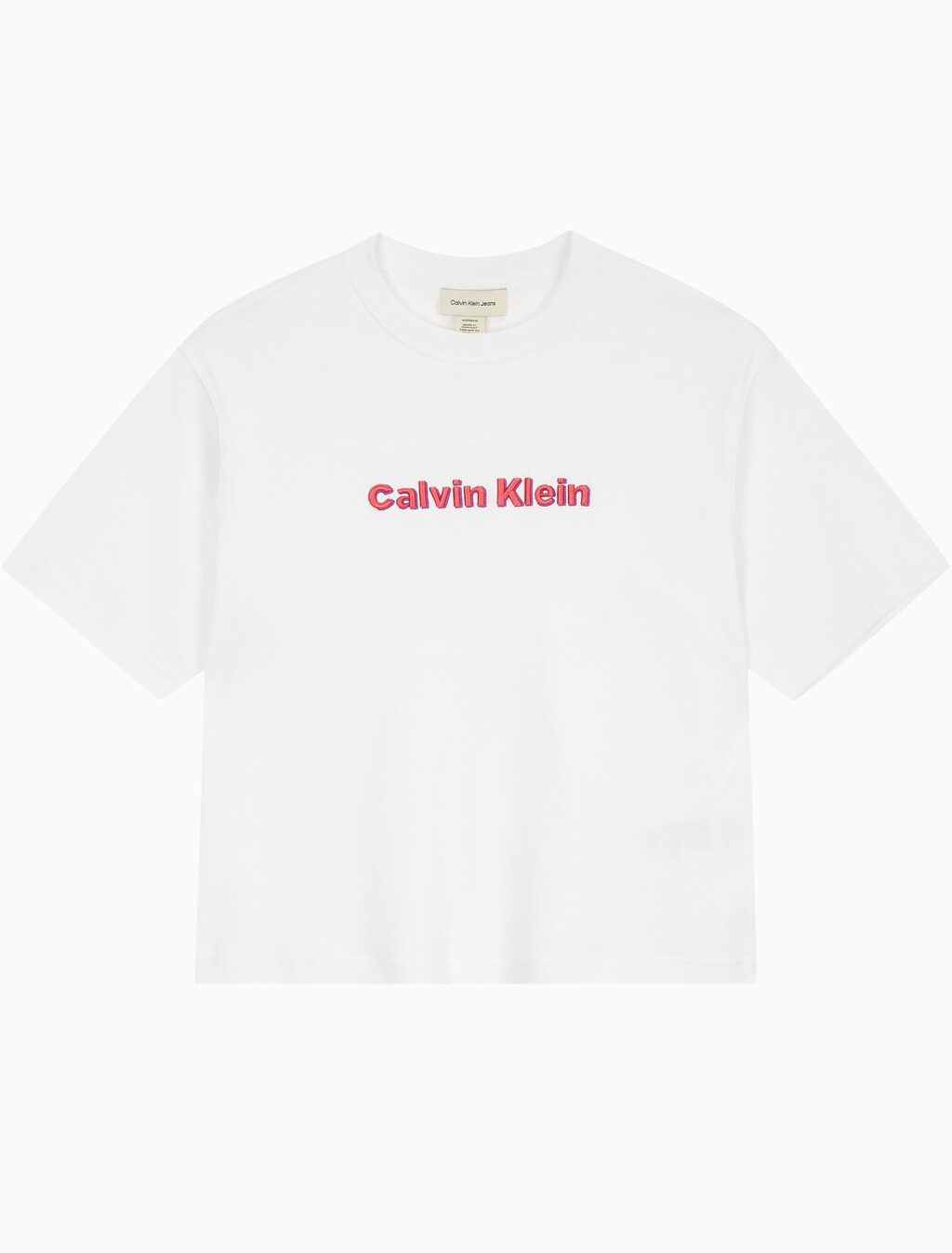 Buy 여성 S/S 투톤 3D 엠브로이더리 로고 티셔츠 in color BRILLIANT WHITE