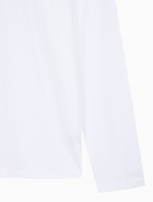 Buy 남성 릴렉스 핏 시즈널 모노그램 긴팔 티셔츠 in color BRIGHT WHITE