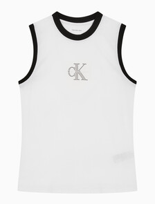 Buy 여성 CK 로고 머슬 민소매 티셔츠 in color BRILLIANT WHITE