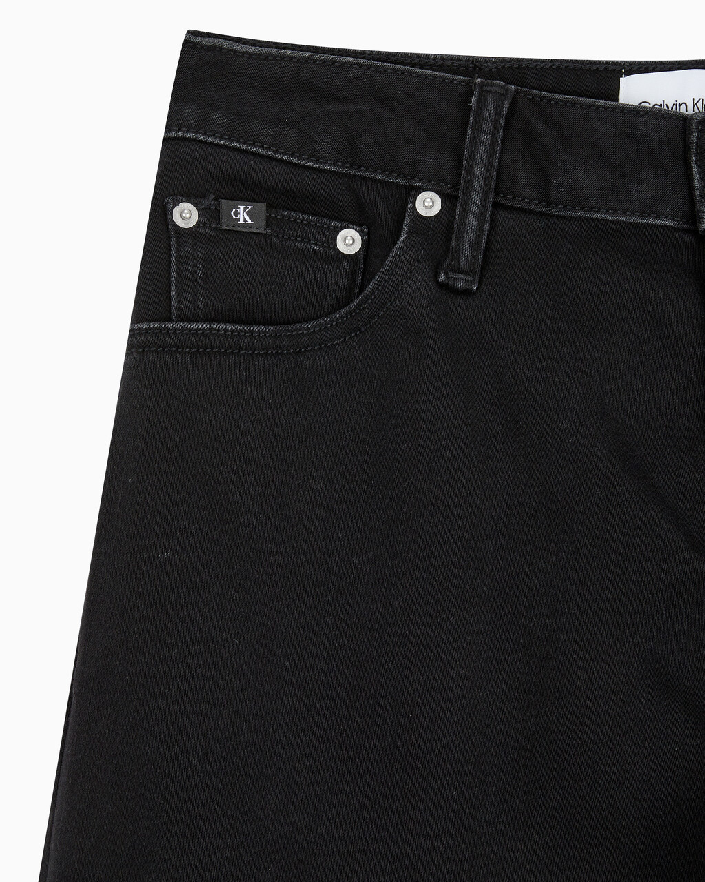 Buy 여성 90's 스트레이트핏 기모 블랙 데님 in color WASHED BLACK LOGO LACE