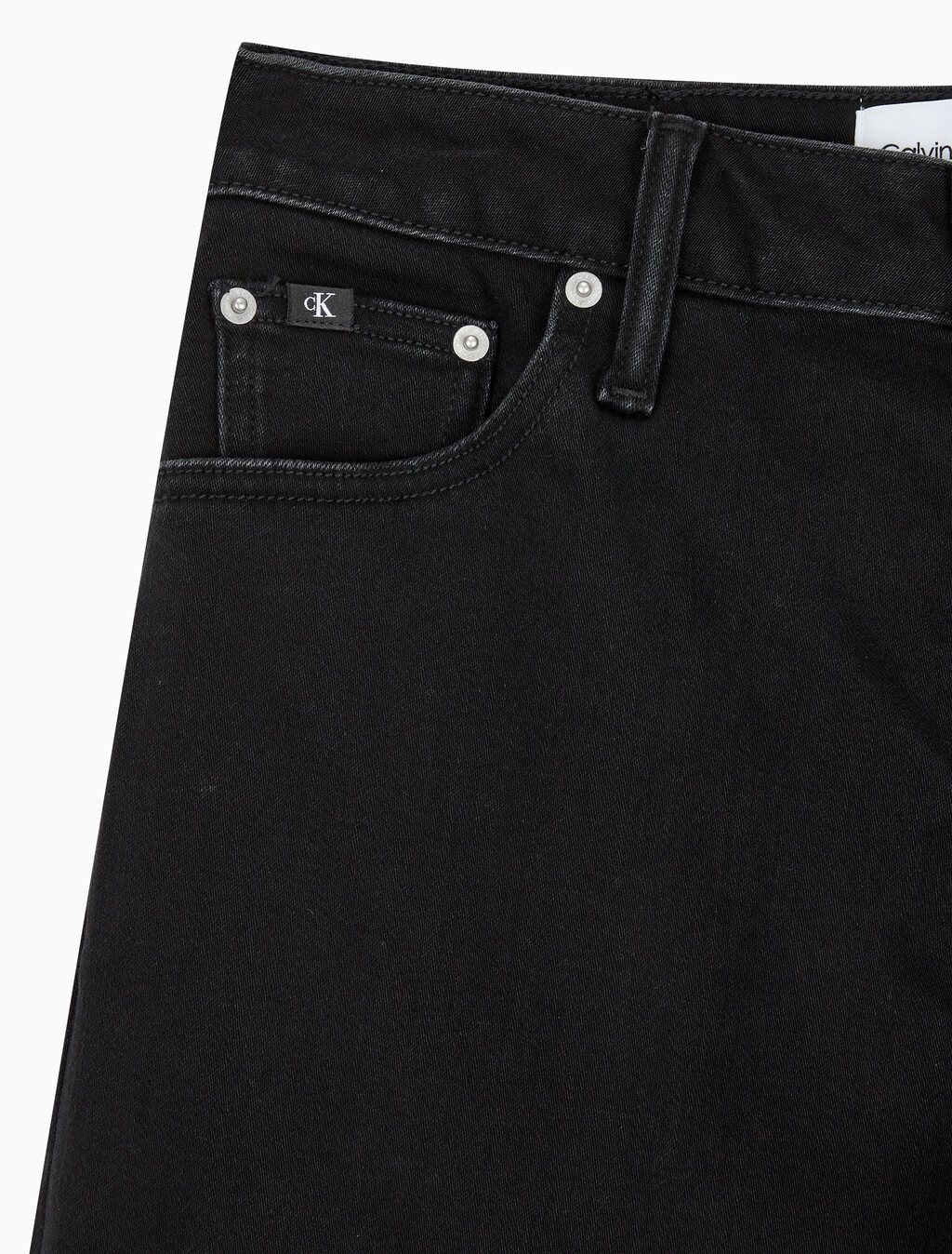 Buy 여성 90's 스트레이트핏 기모 블랙 데님 in color WASHED BLACK LOGO LACE