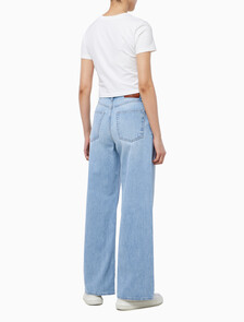 Buy 여성 와이드레그 에코 데님 in color Light Blue