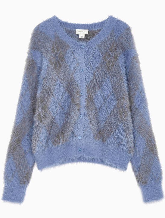 여성 퍼지 아가일 스웨터