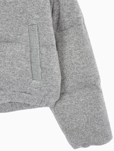 Buy 여성 크롭 니트 다운 푸퍼 in color GREY
