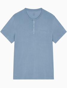 Buy 남성 울트라 소프트 모달 슬립 반팔 헨리넥 in color BLUE
