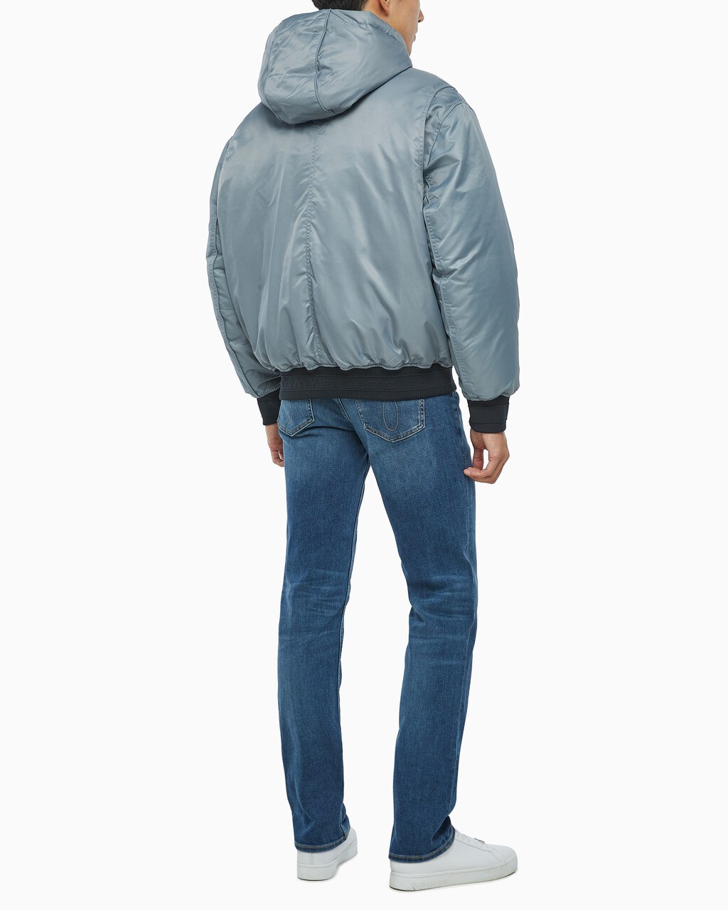 Buy 남성 후디 보머 다운 자켓 in color GREY