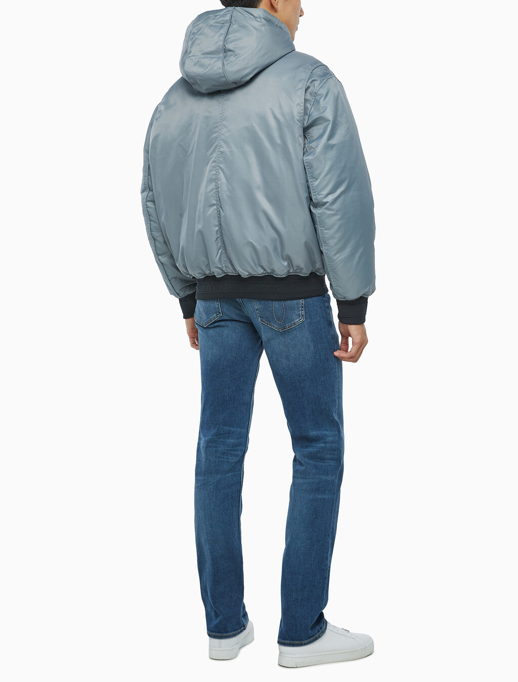 Buy 남성 후디 보머 다운 자켓 in color GREY