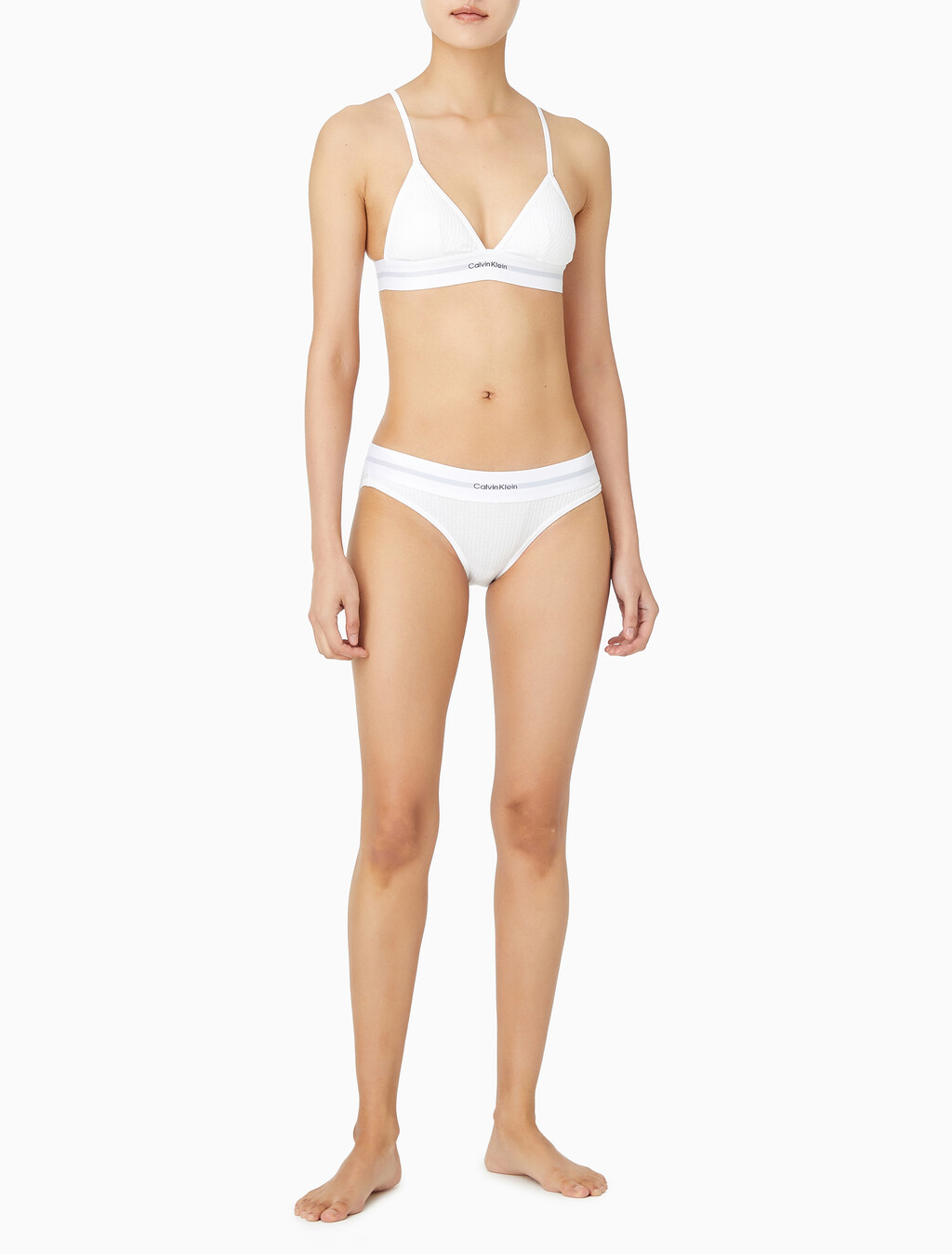 Buy 여성 코튼 모달 스트레치 립 AF 트라이앵글 in color WHITE