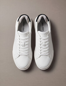 Buy 여성 청키 컵솔 레이스업 더블 벨크로 스니커즈 in color TRIPLE WHITE