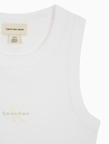 Buy 여성 모노그램 립 슬리브리스 in color BRILLIANT WHITE