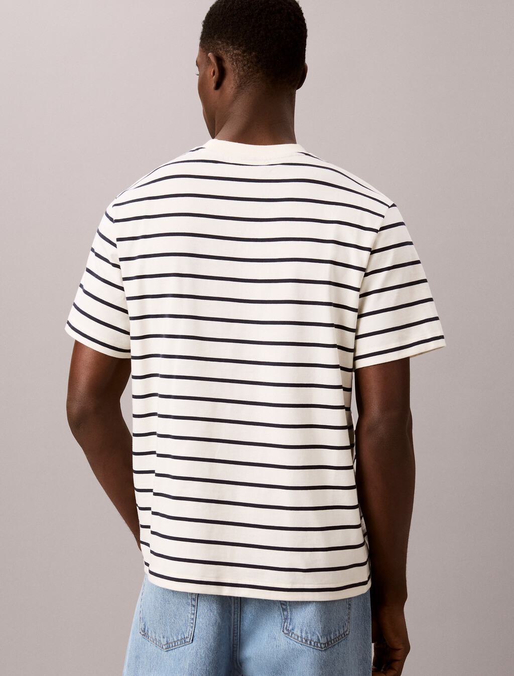 Buy 스트라이프 이지 올나잇 로고 티 in color TOFU