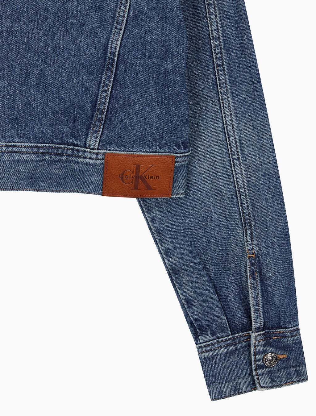 Buy 여성 크롭 미드 블루 데님 자켓 in color denim