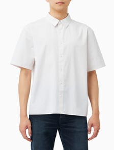 Buy 솔리드 포플린 박시 릴렉스 셔츠 in color Sand White