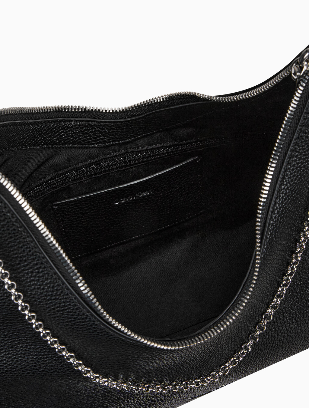 Buy 여성 하드웨어 엠블럼 페블 호보 백 in color BLACK