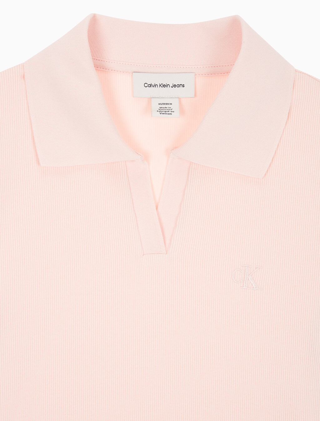Buy 여성 슬림핏 브이넥 폴로 in color LIGHT PINK