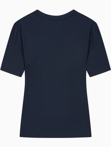 Buy 여성 모달 립 반팔 티셔츠 in color DARK SAPPHIRE