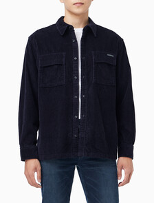Buy 남성 릴렉스핏 코듀로이 포켓 긴팔 셔츠 in color Navy